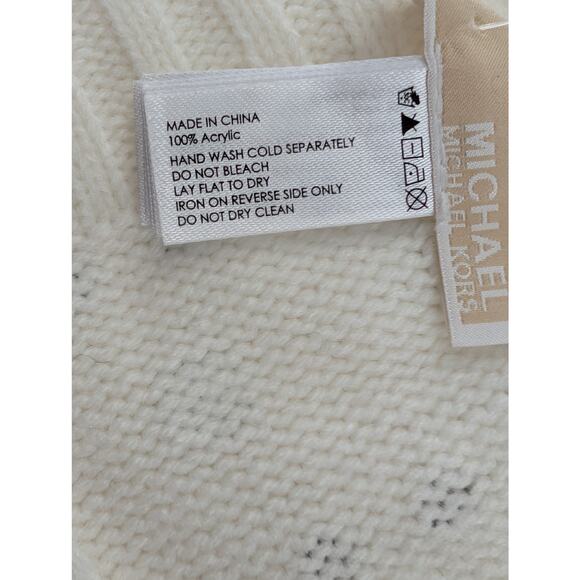 Michael Kors White Knit Studded Scarf - Picture 9 of 10